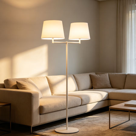 Dual Light Shade Modern Floor Standing Lamp