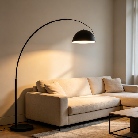 Modern Arc Curved Living Room Floor Lamp Stand