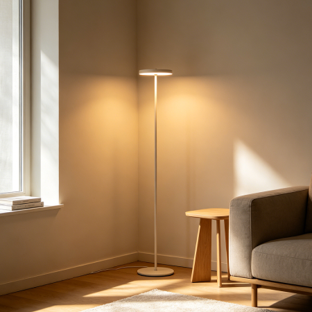 Corner Space Saving Slim Floor Lamp Unit